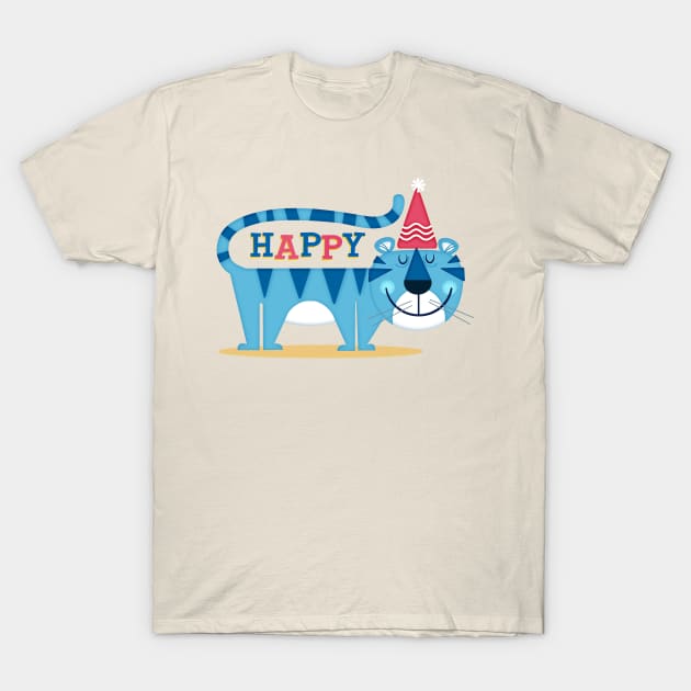 Happy Tiger T-Shirt by richhwalsh